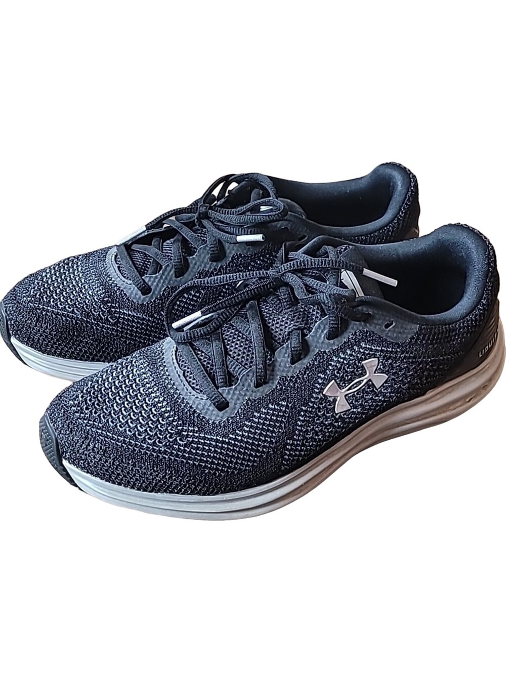 Under Armour Sneakers, Size 7.5 M/ 9.5 W, Black & Silver, Deluxe Foam, Running